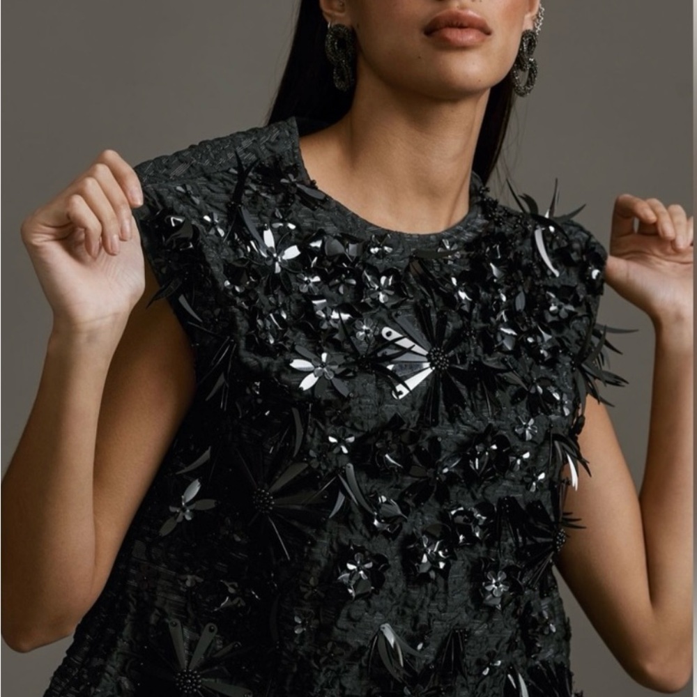 Essentiel Antwerp Black Embellished Blouse. NWOT